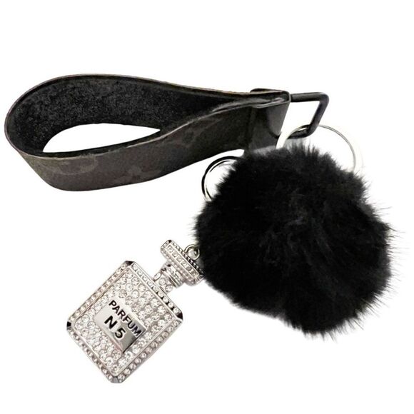 Designer Bag Keychain ~ Suede Lining and Charm or Pouf ~ Customized For You - Picture 4 of 6